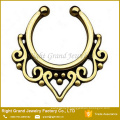 Arc en ciel Titanium plaqué laiton Tribal faux Piercing Septum